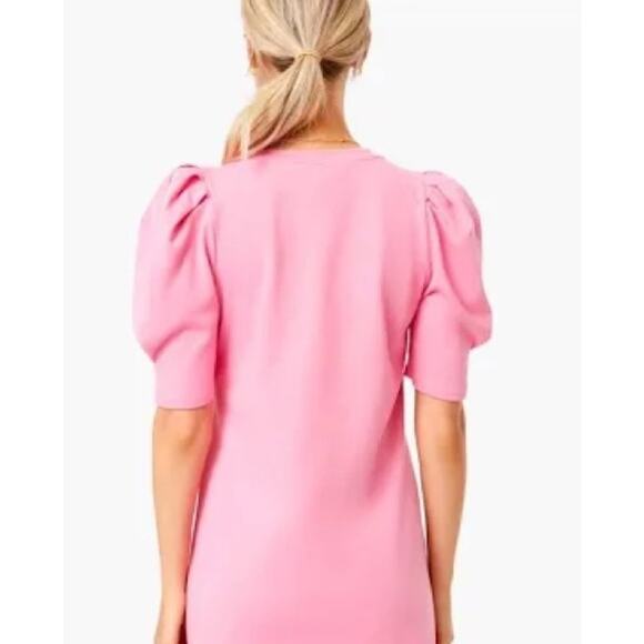 Tuckernuck Pomander Place Puff Shoulder Cotton Dress in Coral Size Large - Picture 3 of 10